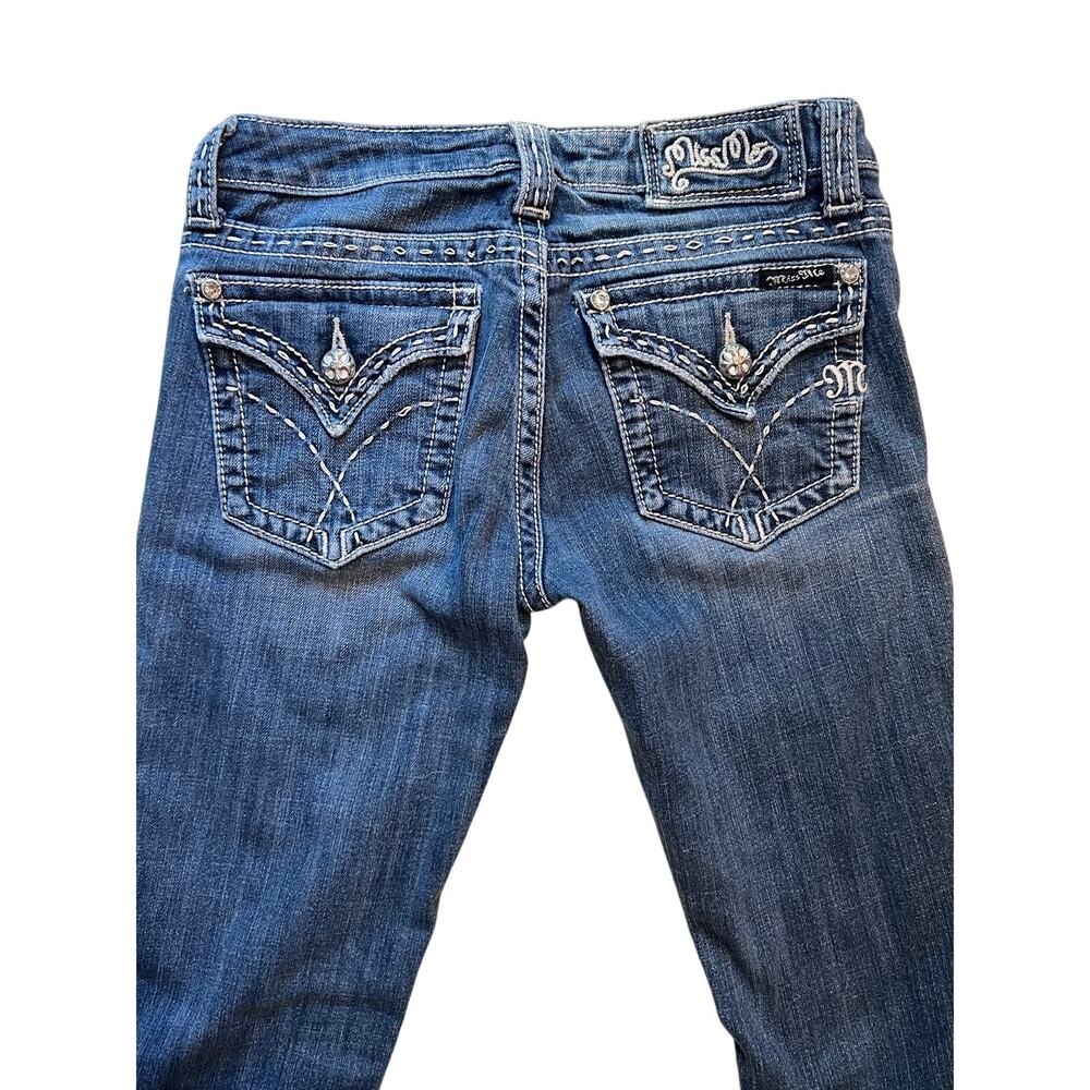 Miss Me Boot Cut Denim Jeans Flap Pockets Embellished Sz 27 JP4896EC-6X